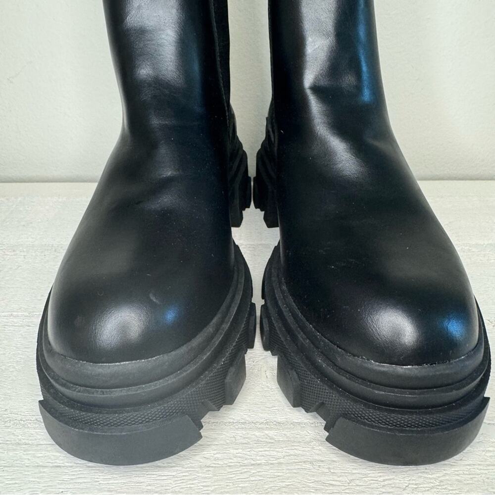 DREAM PAIRS Block Chelsea Platform Ankle Booties Black Womens Boots Size 9 - Picture 4 of 9